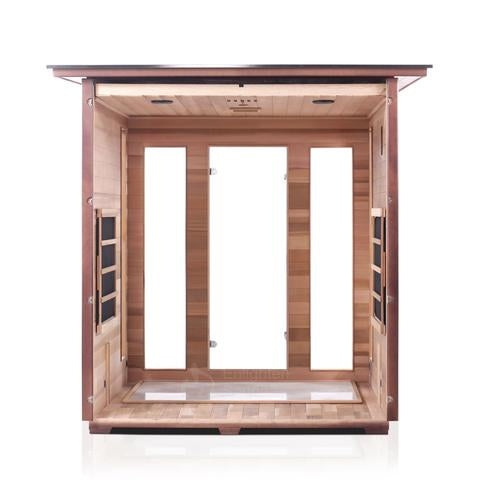 Enlighten Sauna Rustic 4 Person Outdoor/Indoor Full Spectrum Infrared Sauna - 17378 - PrimeFair