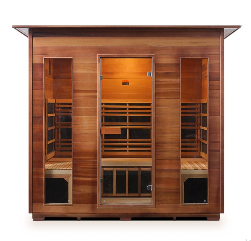 Enlighten Sauna Rustic 5 Person Outdoor/Indoor Full Spectrum Infrared Sauna - 19378 - PrimeFair