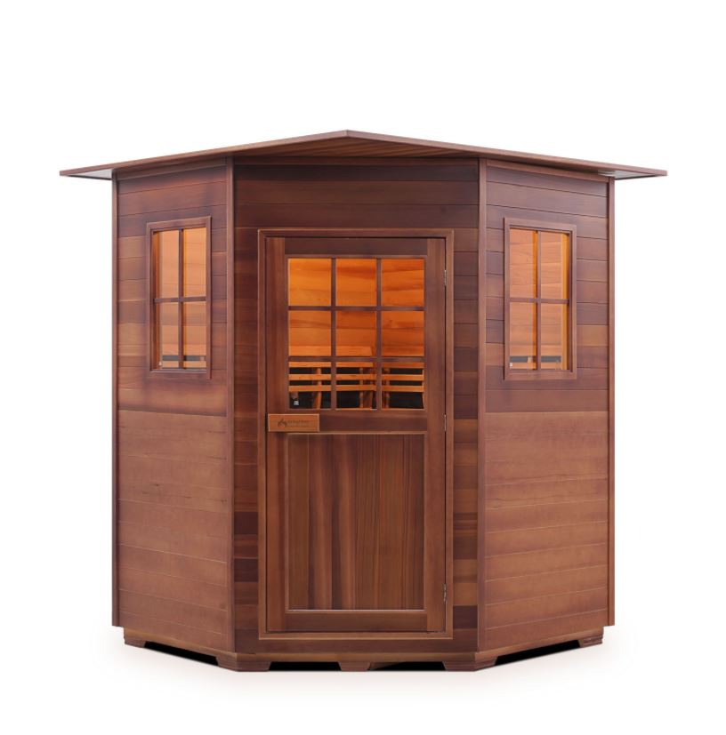 Enlighten Sauna Sapphire 4C Person Infrared/Traditional Sauna - H-16379 - PrimeFair