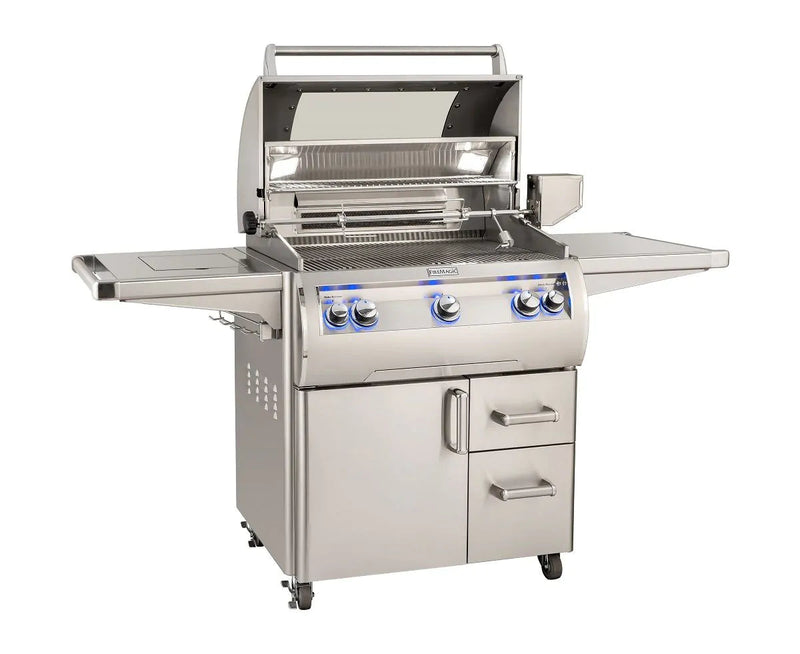 Fire Magic Echelon Diamond E660s 30" A Series Freestanding Gas Grill With Rotisserie, Infrared Burner, Single Side Burner, Analog Thermometer & Magic View Window , Propane - E660S-8LAP-62-W