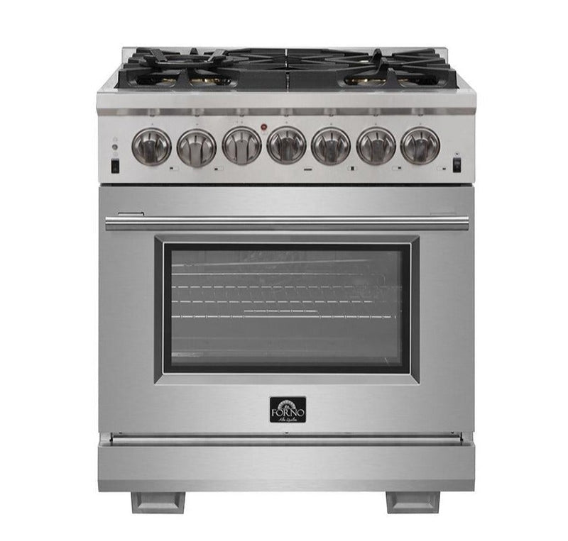 FORNO Fratta 30" Platinum Freestanding Dual Fuel Range - FFSGS6187-30