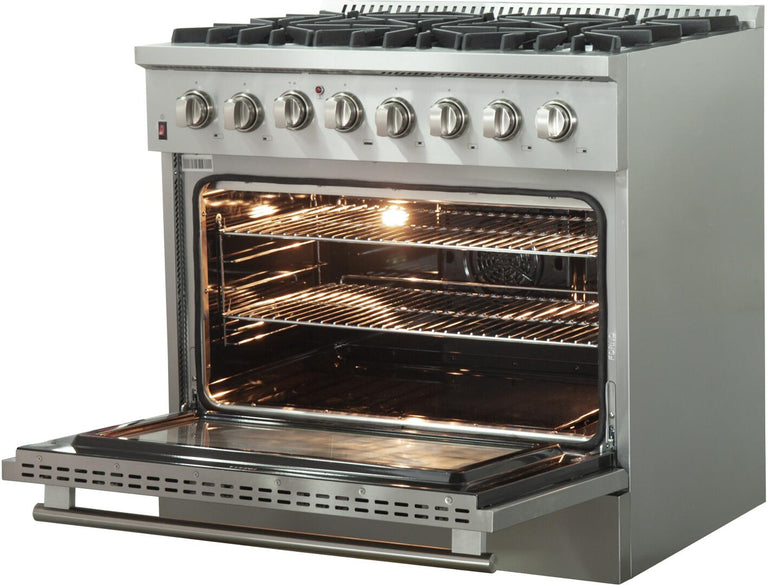 Forno Appliance Package - 36 Inch Dual Fuel Range, Dishwasher, 60 Inch Refrigerator, FDWBI-FFSGS6156-36