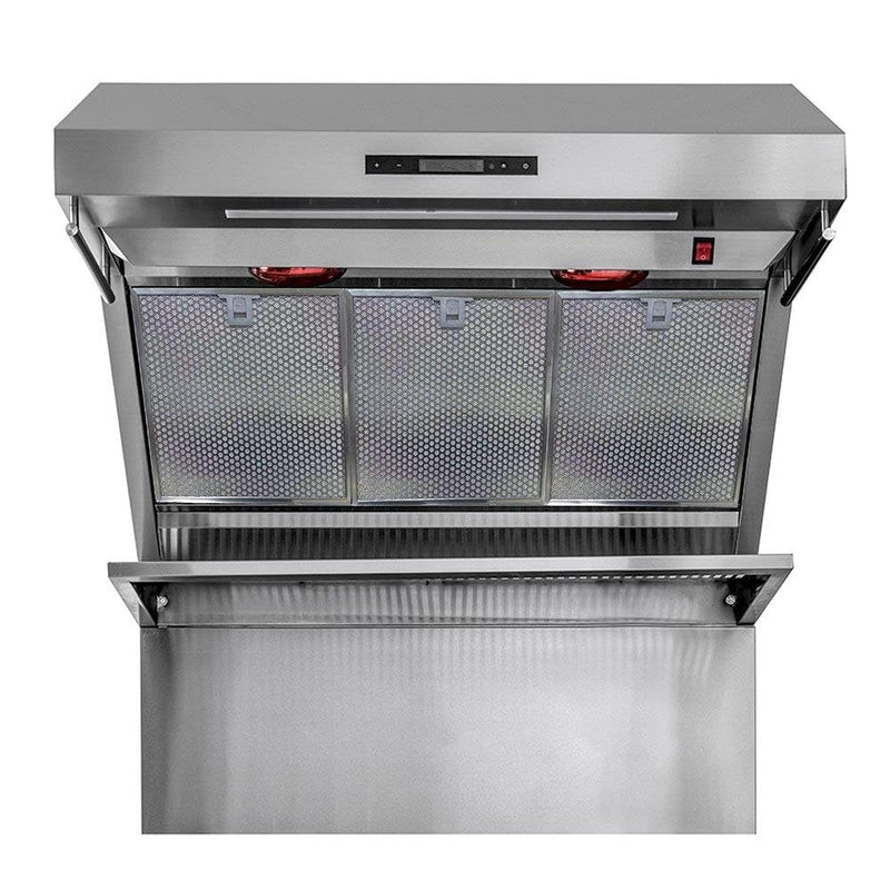 Forno Appliance Package - 36 Inch Gas Range, Wall Mount Range Hood, 33" Built-In Refrigerator, FFRBI-FFSGS6244-36