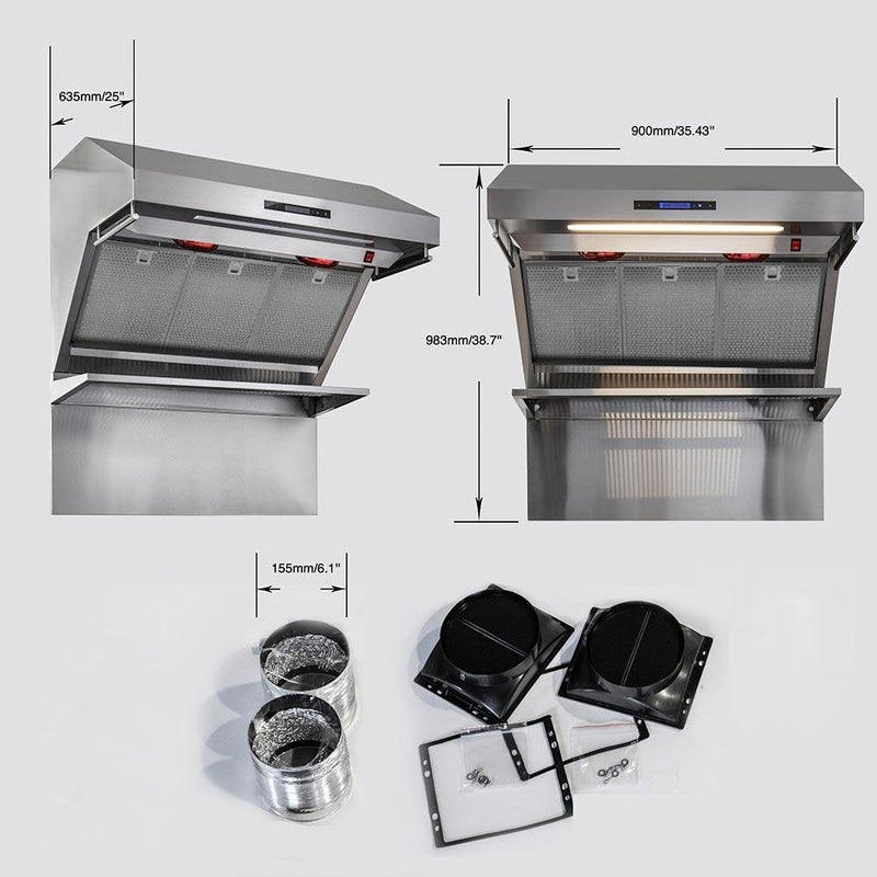 Forno Appliance Package - 36 Inch Gas Range, Wall Mount Range Hood, Refrigerator, Wine Cooler, Dishwasher, FWCDR-FFSGS6244-36