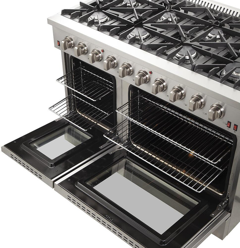 Forno Appliance Package - 48 Inch Gas Range, 60 Inch Refrigerator, Range Hood, Dishwasher, FRH-FFSGS6244-48HB