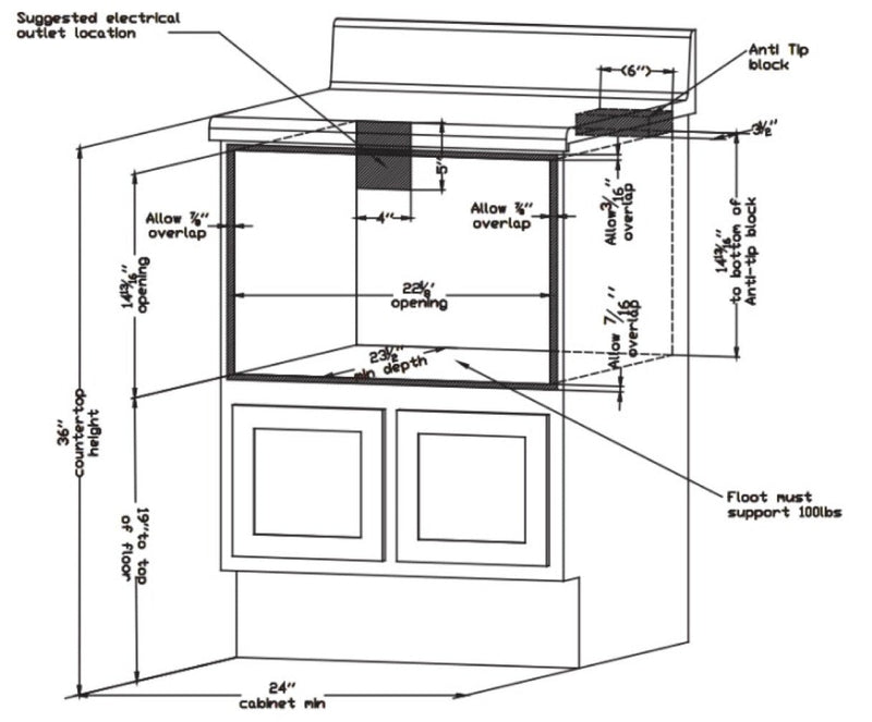 FORNO 24 Inch Microwave Drawer - FMWDR3000-24