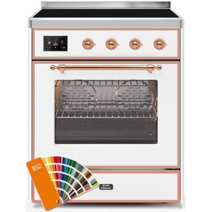 ILVE - Majestic II Series - 30 Inch Electric Freestanding Single Oven Range (UMI30NE3) - Custom RAL Color with Copper Trim