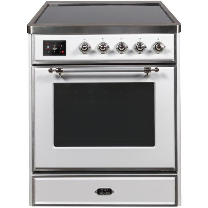 ILVE - Majestic II Series - 30 Inch Electric Freestanding Single Oven Range (UMI30NE3) - White with Chrome Trim