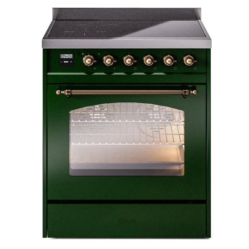 ILVE 30" Nostalgie II Series Freestanding Electric Double Oven Range with 5 Elements, Triple Glass Cool Door, Convection Oven, TFT Oven Control Display and Child Lock