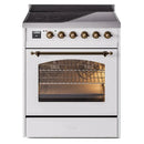 ILVE 30" Nostalgie II Series Freestanding Electric Double Oven Range with 5 Elements, Triple Glass Cool Door, Convection Oven, TFT Oven Control Display and Child Lock