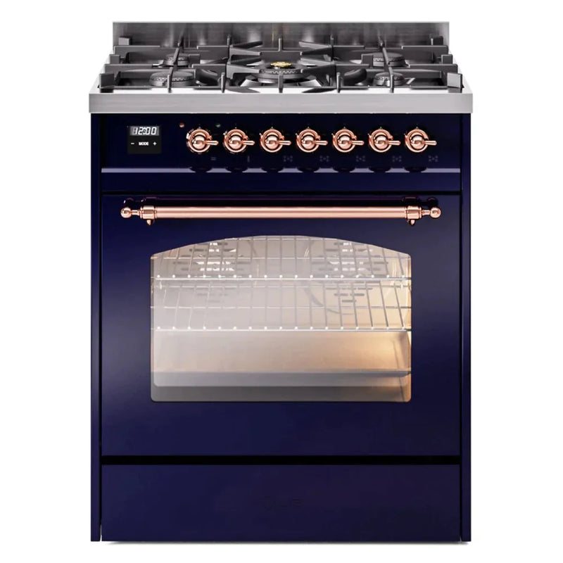 ILVE 30" Nostalgie II Series Freestanding Single Oven Dual Fuel Range with 5 Sealed Burners