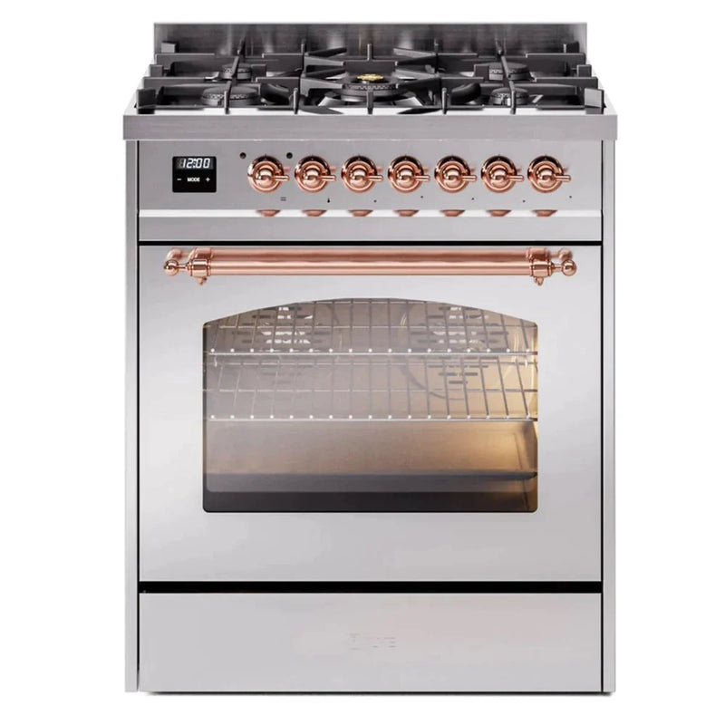 ILVE 30" Nostalgie II Series Freestanding Single Oven Dual Fuel Range with 5 Sealed Burners