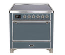 ILVE 36 Inch Majestic II Series Induction Range with 5 Elements 3.5 cu. ft. Oven Capacity TFT Oven Control Display Solid Door (UMI09QNS3)