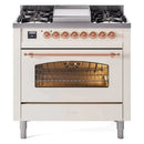 ILVE 36" Nostalgie II Series Freestanding Single Oven Dual Fuel Range with 5 Sealed Burners and Griddle 