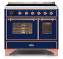 ILVE 40 Inch Majestic II Series Freestanding Electric Double Oven Range with 6 Elements, Triple Glass Cool Door, Convection Oven, TFT Oven Control Display and Child Lock (UMDI10NS3)