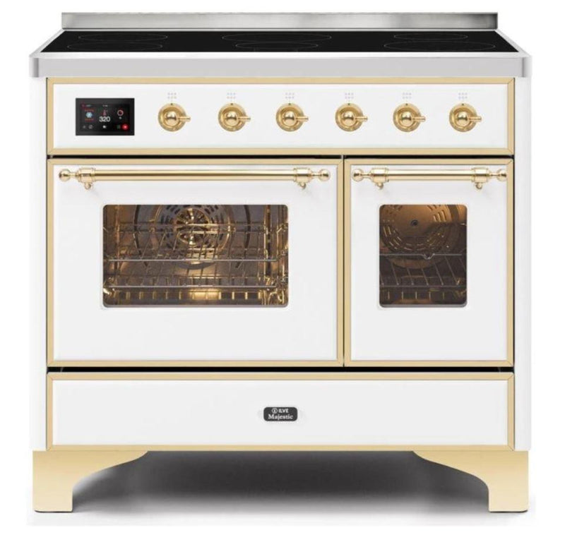 ILVE 40 Inch Majestic II Series Freestanding Electric Double Oven Range with 6 Elements, Triple Glass Cool Door, Convection Oven, TFT Oven Control Display and Child Lock (UMDI10NS3)