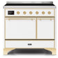ILVE 40 Inch Majestic II Series Induction Range with 6 Elements Dual Ovens TFT Control Display Solid Oven Door (UMDI10QNS3)