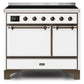 ILVE 40 Inch Majestic II Series Induction Range with 6 Elements Dual Ovens TFT Control Display Solid Oven Door (UMDI10QNS3)
