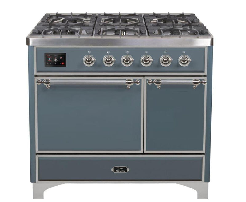 ILVE 40 Inch Majestic II Series Natural/ Propane Gas Burner and Electric Oven Range with 6 Sealed Burners (UMD10FDQNS3)