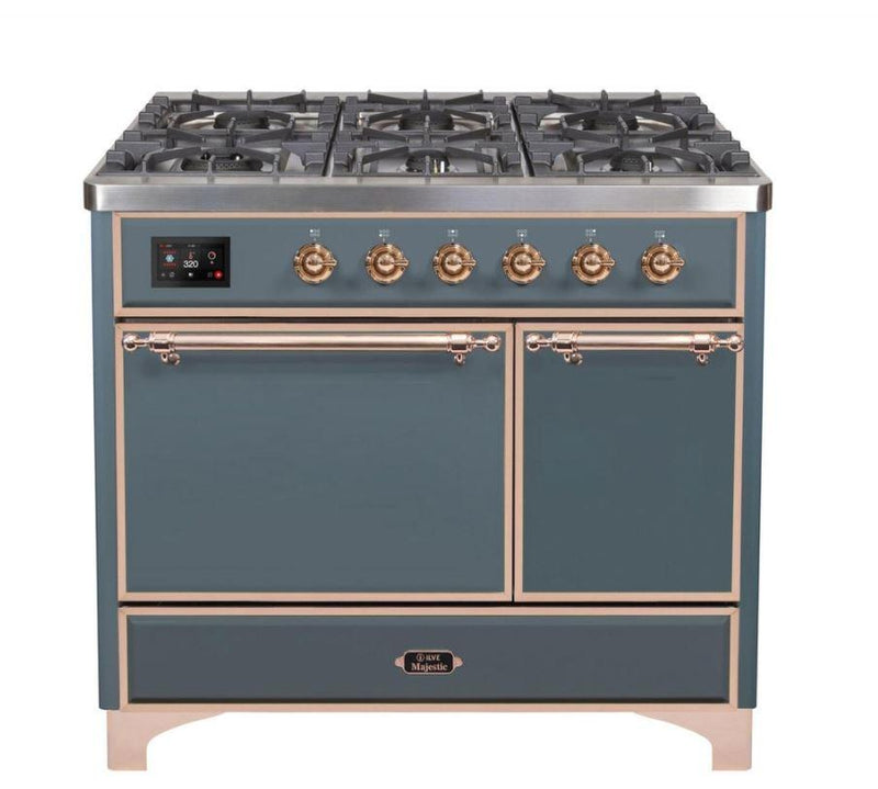 ILVE 40 Inch Majestic II Series Natural/ Propane Gas Burner and Electric Oven Range with 6 Sealed Burners (UMD10FDQNS3)