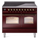 ILVE 40" Nostalgie II Series Freestanding Electric Double Oven Range with 6 Elements, Triple Glass Cool Door, Convection Oven, TFT Oven Control Display and Child Lock