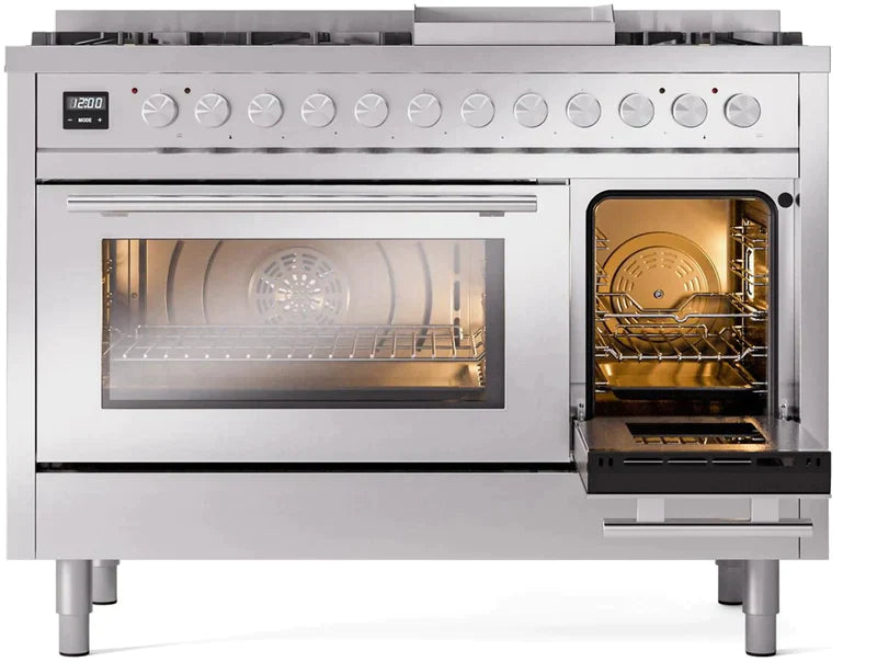 ILVE 48-Inch Professional Plus II Freestanding Dual Fuel Range with 8 Sealed Burner - UP48FWMP