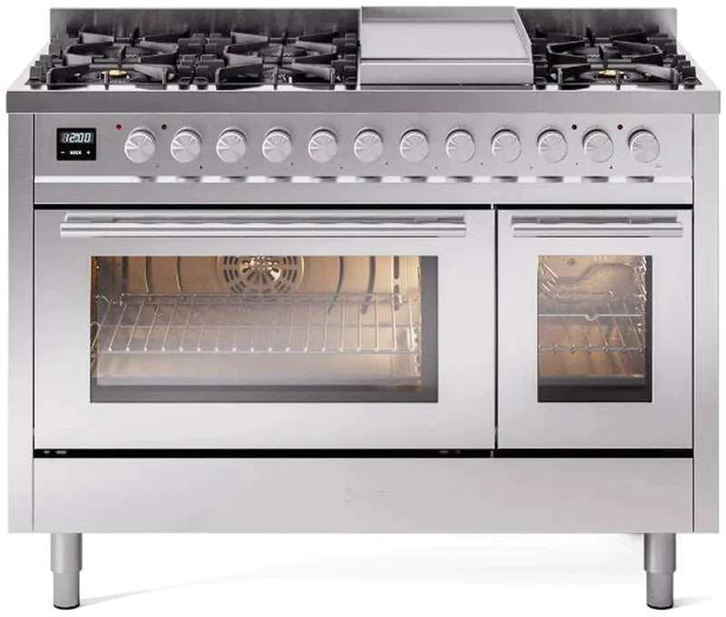 ILVE 48-Inch Professional Plus II Freestanding Dual Fuel Range with 8 Sealed Burner - UP48FWMP