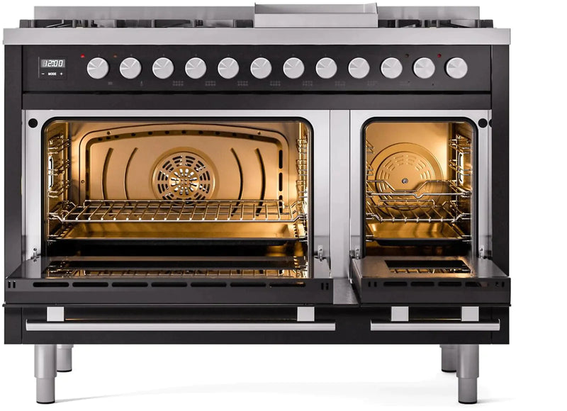 ILVE 48-Inch Professional Plus II Freestanding Dual Fuel Range with 8 Sealed Burner - UP48FWMP