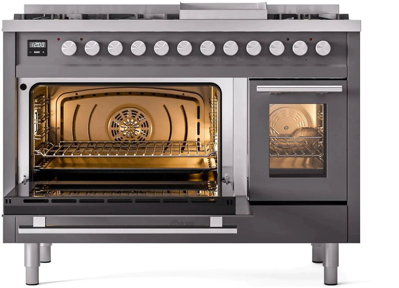 ILVE 48-Inch Professional Plus II Freestanding Dual Fuel Range with 8 Sealed Burner - UP48FWMP