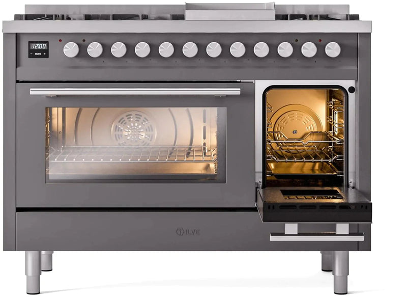 ILVE 48-Inch Professional Plus II Freestanding Dual Fuel Range with 8 Sealed Burner - UP48FWMP