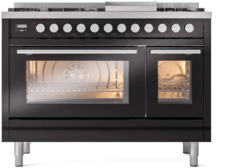 ILVE 48-Inch Professional Plus II Freestanding Dual Fuel Range with 8 Sealed Burner - UP48FWMP