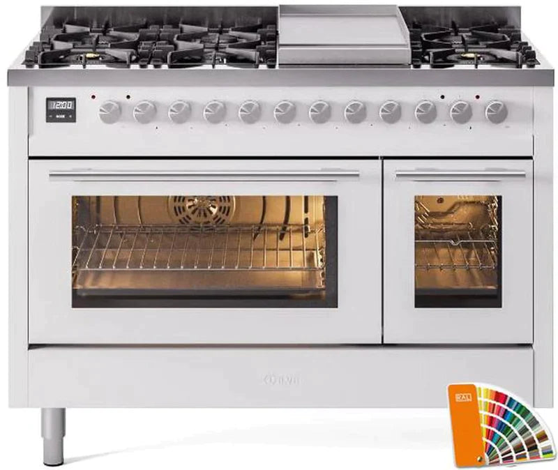 ILVE 48-Inch Professional Plus II Freestanding Dual Fuel Range with 8 Sealed Burner - UP48FWMP