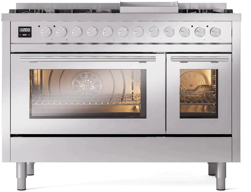 ILVE 48-Inch Professional Plus II Freestanding Dual Fuel Range with 8 Sealed Burner - UP48FWMP