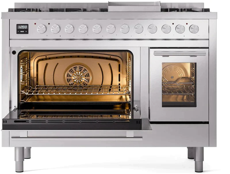 ILVE 48-Inch Professional Plus II Freestanding Dual Fuel Range with 8 Sealed Burner - UP48FWMP