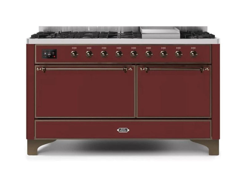 ILVE Majestic II Series 60 Inch Dual Fuel Freestanding Range Gas/Propane (UM15FDQNS3)