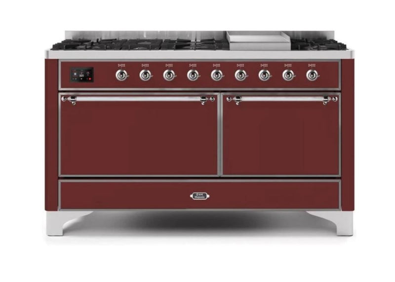 ILVE Majestic II Series 60 Inch Dual Fuel Freestanding Range Gas/Propane (UM15FDQNS3)