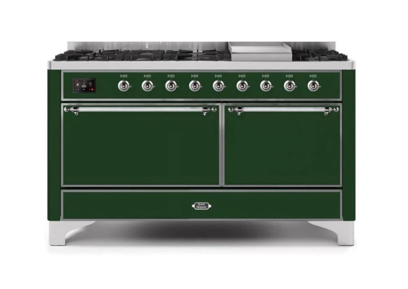 ILVE Majestic II Series 60 Inch Dual Fuel Freestanding Range Gas/Propane (UM15FDQNS3)