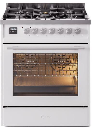 ILVE Professional Plus II 30-Inch Freestanding Dual Fuel Range with 5 Sealed Burner - UP30WMP