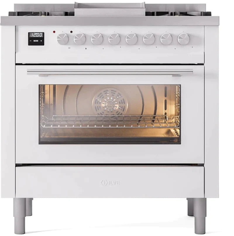 ILVE Professional Plus II 36-Inch Freestanding Dual Fuel Range with 6 Sealed Burner - UP36FWMP