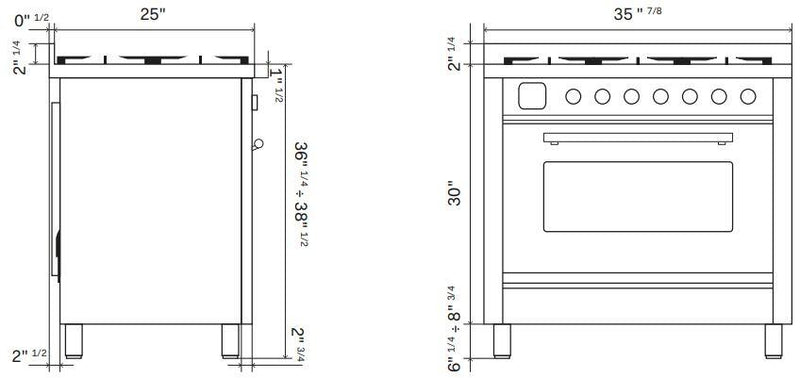 ILVE Professional Plus II 36-Inch Induction Range - UPI366WMP