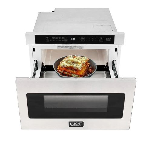 Kucht Appliance Package Professional 36 in. 5.2 cu ft. Natural Gas Range, Microwave Drawer, KMD-KNG361-24S