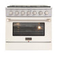 Kucht Appliance Package Professional 36 in. 5.2 cu ft. Natural Gas Range, Microwave Drawer, KMD-KNG361-24S