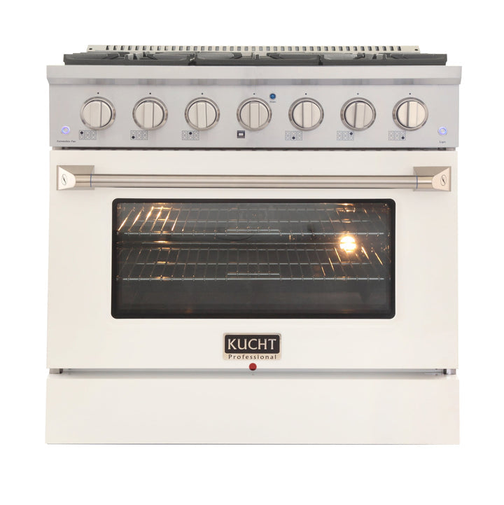 Kucht Appliance Package Professional 36 in. 5.2 cu ft. Natural Gas Range, Microwave Drawer, KMD-KNG361-24S