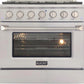 Kucht Appliance Package Professional 36 in. 5.2 cu ft. Natural Gas Range, Microwave Drawer, Dishwasher, KMD24S-KNG-361
