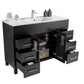 Laviva Nova 48" Espresso Bathroom Vanity with White Ceramic Basin Countertop 31321529-48E-CB