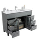 Laviva Nova 48" Grey Bathroom Vanity with White Ceramic Basin Countertop 31321529-48G-CB