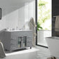 Laviva Nova 48" Grey Bathroom Vanity with White Ceramic Basin Countertop 31321529-48G-CB