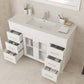 Laviva Nova 48" White Bathroom Vanity with White Ceramic Basin Countertop 31321529-48W-CB
