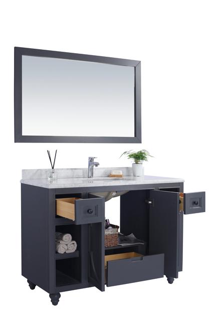 Laviva Odyssey 48" Maple Grey Bathroom Vanity with White Carrara Marble Countertop 313613-48G-WC