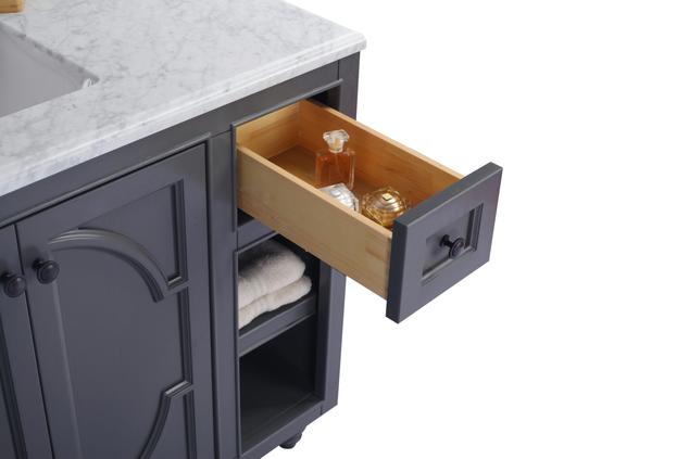 Laviva Odyssey 48" Maple Grey Bathroom Vanity with White Carrara Marble Countertop 313613-48G-WC